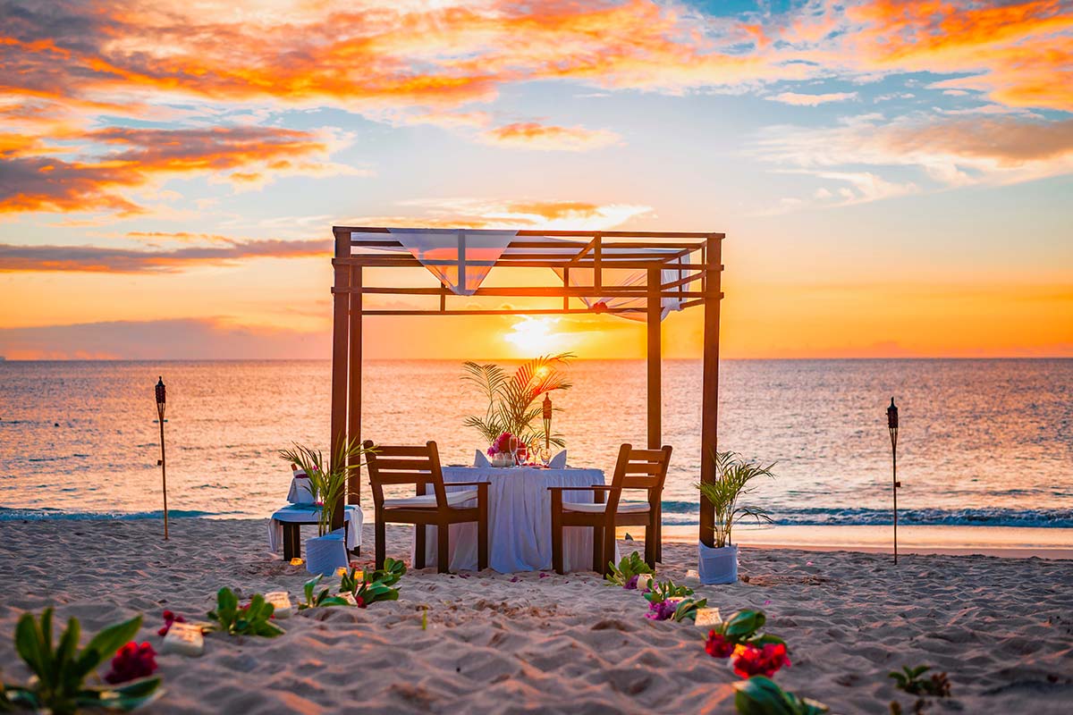 Romantic Beach Dinner Setup
